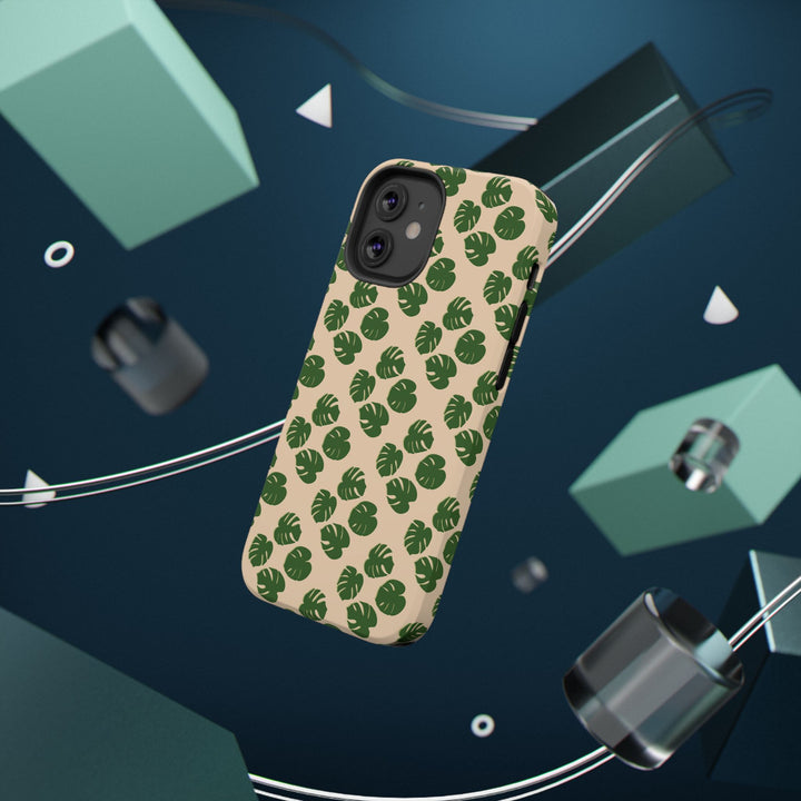 Monstera Pattern Phone Case – Dual Layer Protective Cover