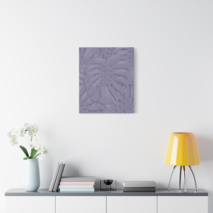 Violet Monstera Canvas Print Stretched Matte Wall Art for Bedroom and Living Room Decor