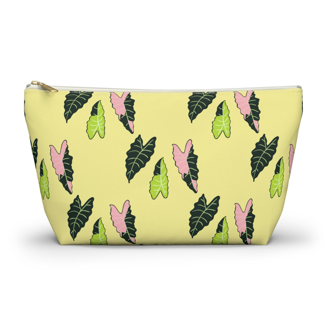 Alocasia Pattern Accessory Pouch Makeup Bag With T Bottom Travel Cosmetic Organizer The Potted Pixel