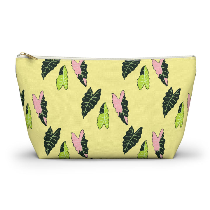Alocasia Pattern Accessory Pouch Makeup Bag With T Bottom Travel Cosmetic Organizer The Potted Pixel