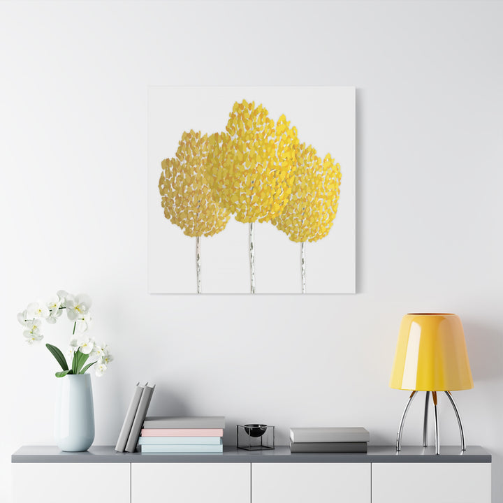 Fall Aspen Canvas Wall Art Print Quaking Aspen Yellow Fall Foliage on Durable Cotton Canvas