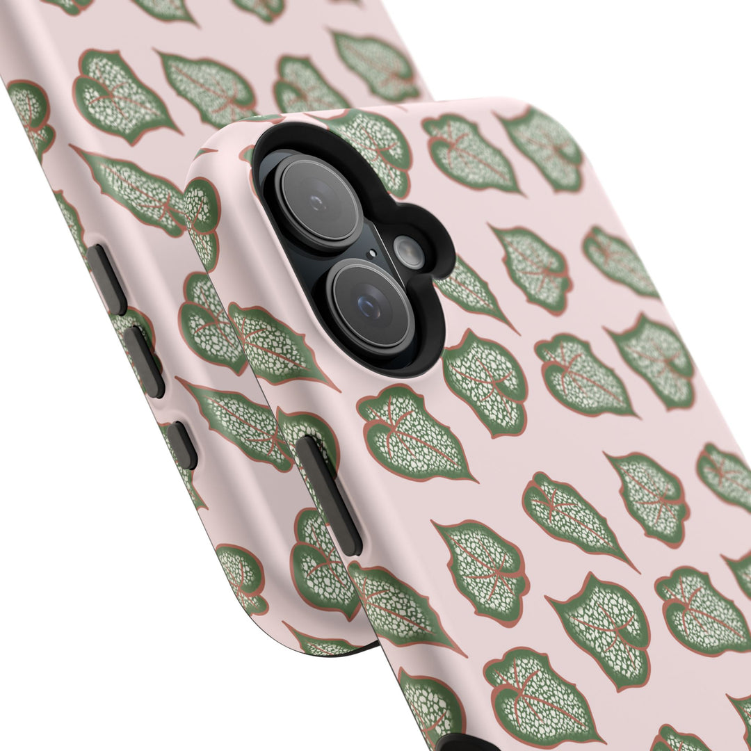 Begonia Pattern Phone Case – Dual Layer Protective Cover