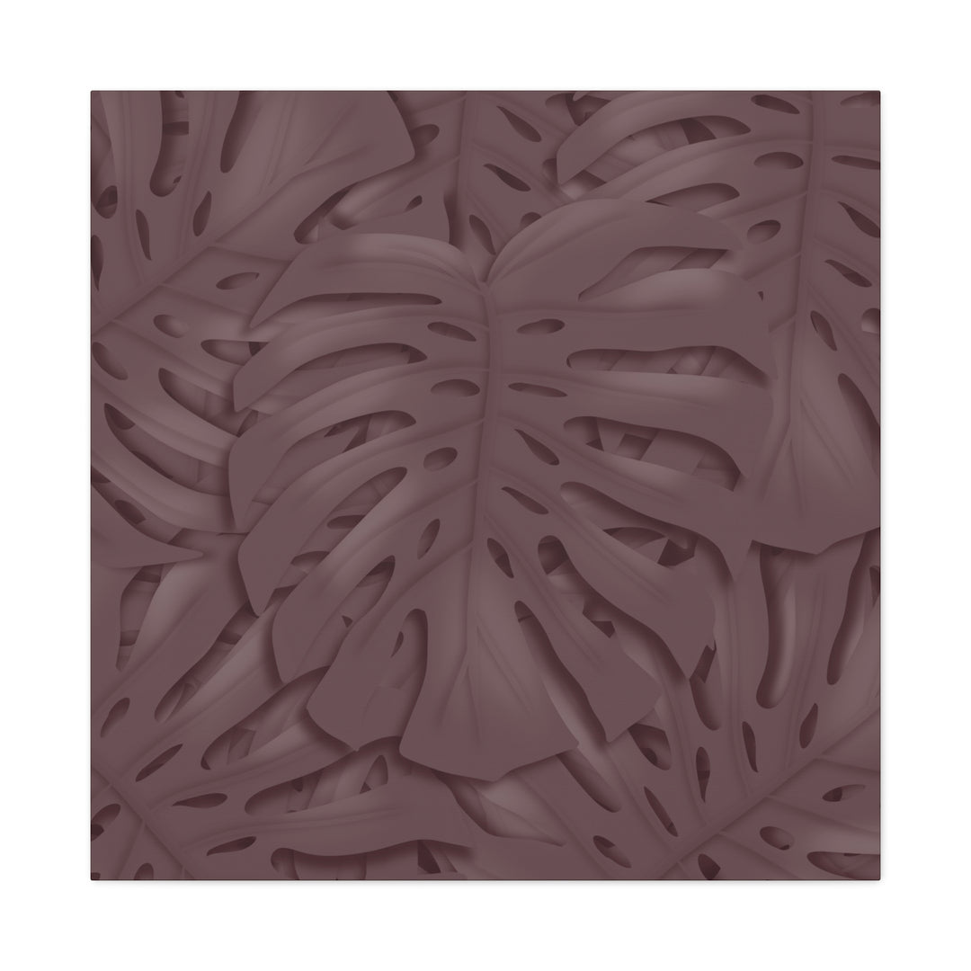 Merlot Monstera Canvas Art Stretched Matte Wall Print Botanical Plant Wall Decor For Living Room Bedroom