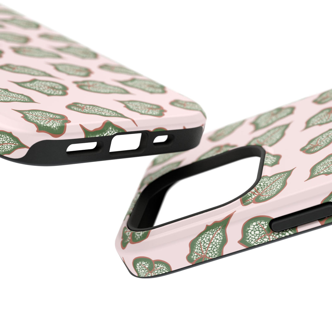 Begonia Pattern Phone Case – Dual Layer Protective Cover