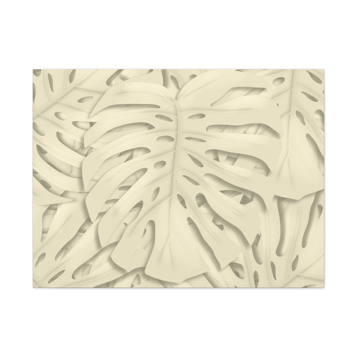 Monstera Canvas Print Durable Cotton Stretched Canvas With Beige Botanical Artwork For Modern Home Decor