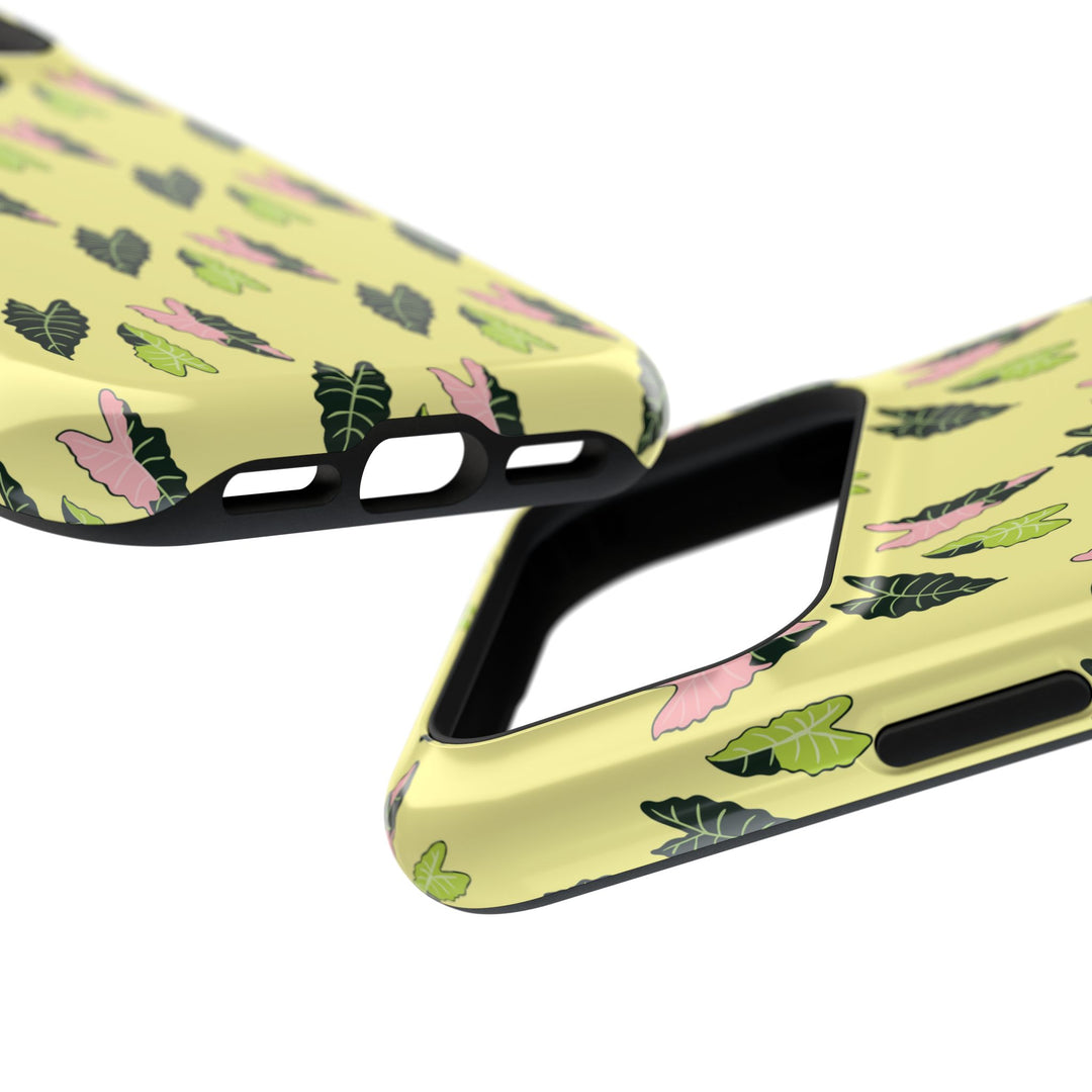 Alocasia Pattern Phone Case – Dual Layer Protective Cover