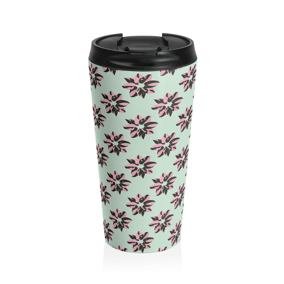 Pink Princess Philodendron Pattern 15 oz Vacuum Insulated Stainless Steel Travel Tumbler