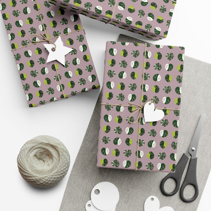 Variegated Monstera Pattern Wrapping Paper – Botanical Gift Wrap Roll