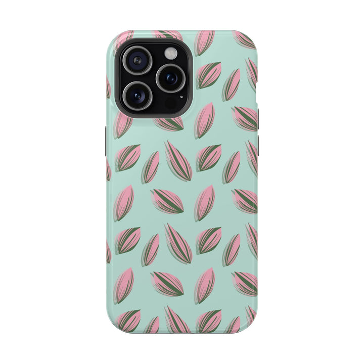 Tradescantia Nanouk Pattern Dual-Layer Impact-Resistant Phone Case Green Botanical Protective Cover