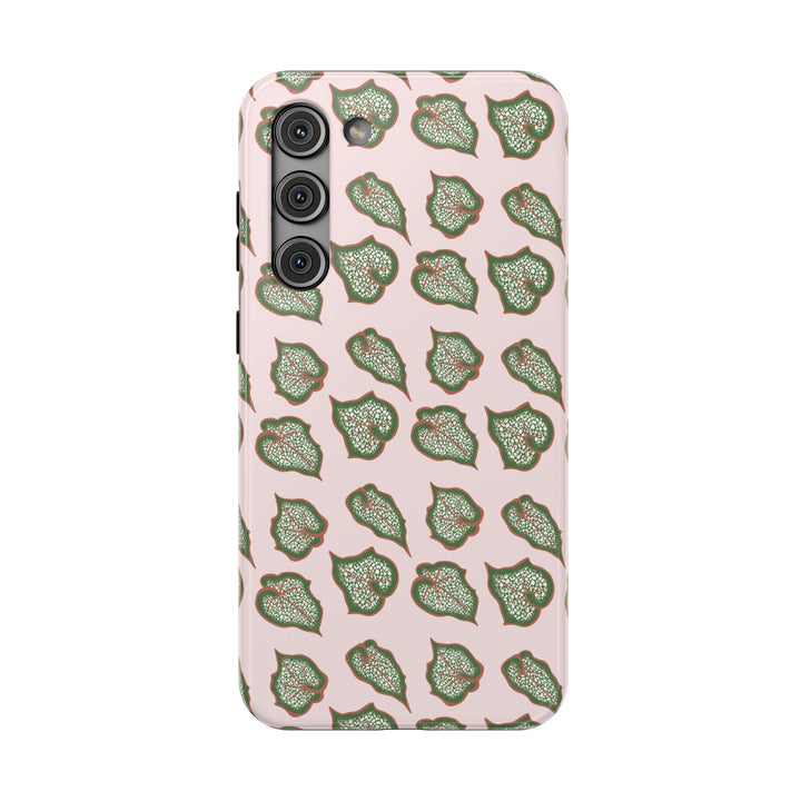 Begonia Pattern Phone Case – Dual Layer Protective Cover