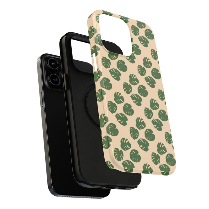 Monstera Pattern Phone Case – Dual Layer Protective Cover