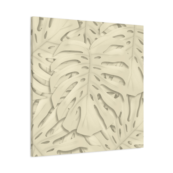 Monstera Canvas Print Durable Cotton Stretched Canvas With Beige Botanical Artwork For Modern Home Decor