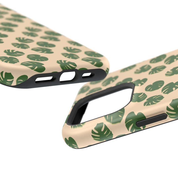 Monstera Pattern Phone Case – Dual Layer Protective Cover