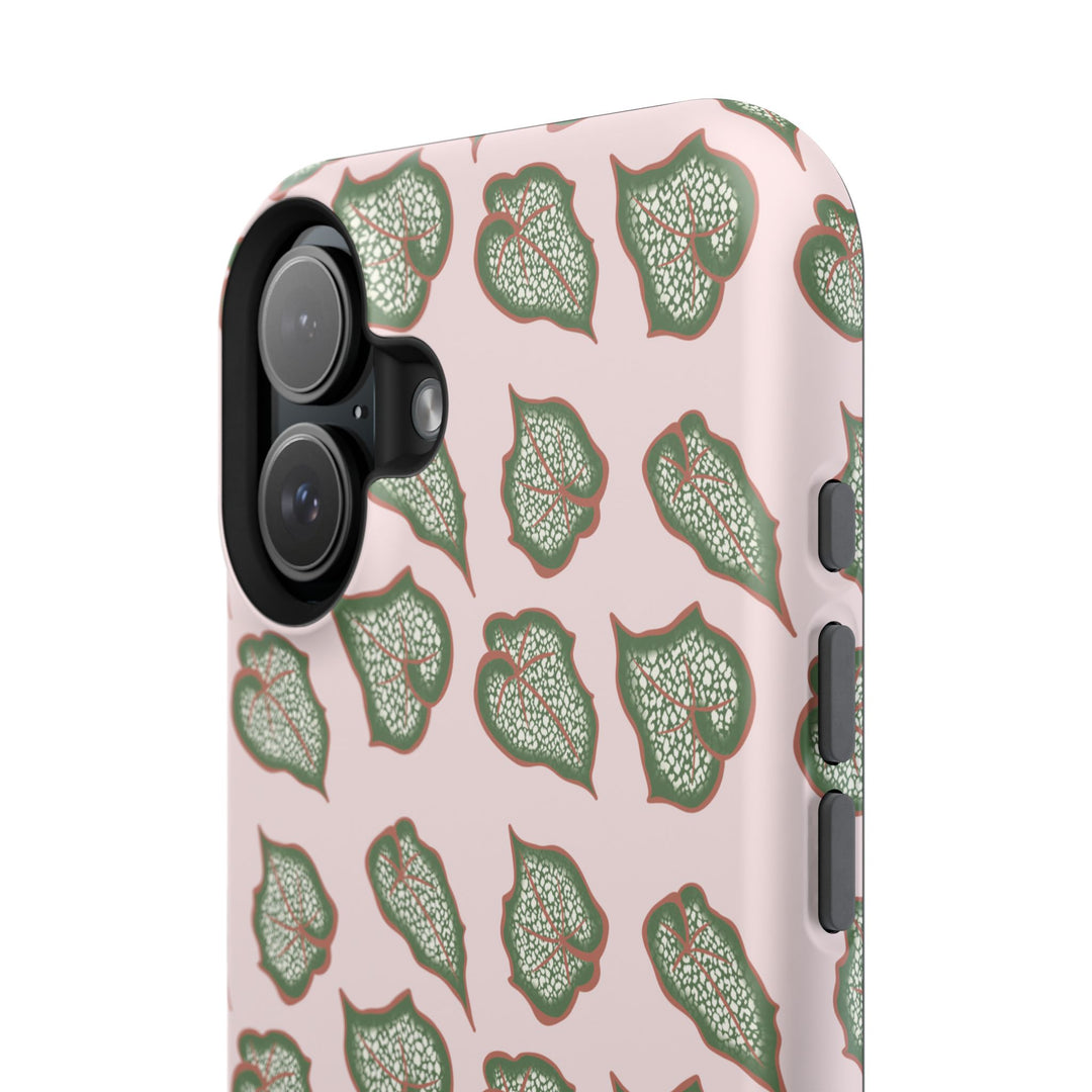 Begonia Pattern Phone Case – Dual Layer Protective Cover