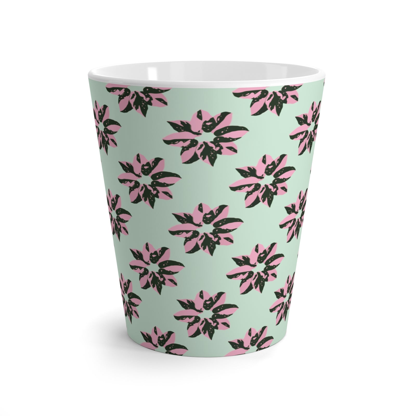 Pink Princess Philodendron Pattern Ceramic Mug 12 oz by Printify