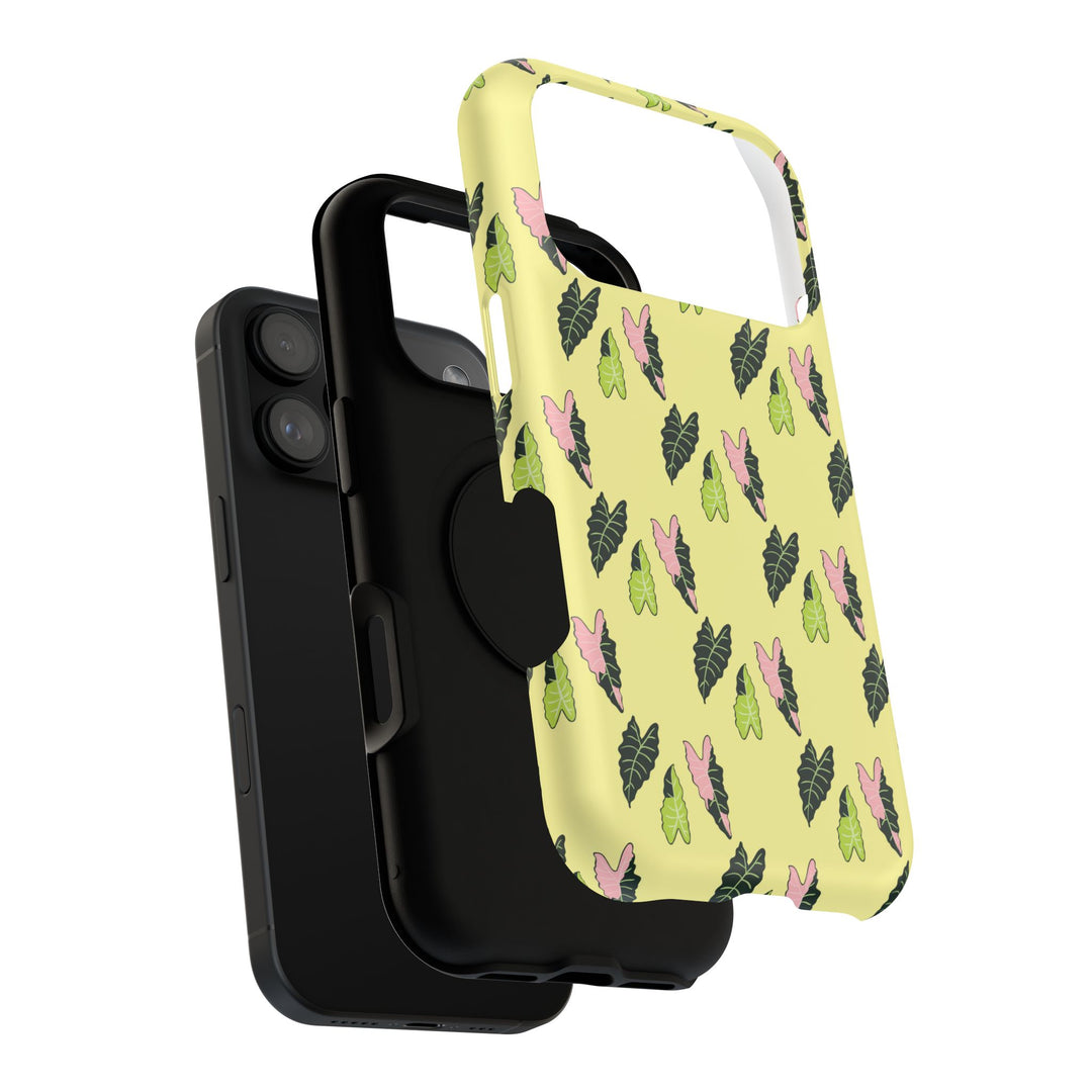 Alocasia Pattern Phone Case – Dual Layer Protective Cover