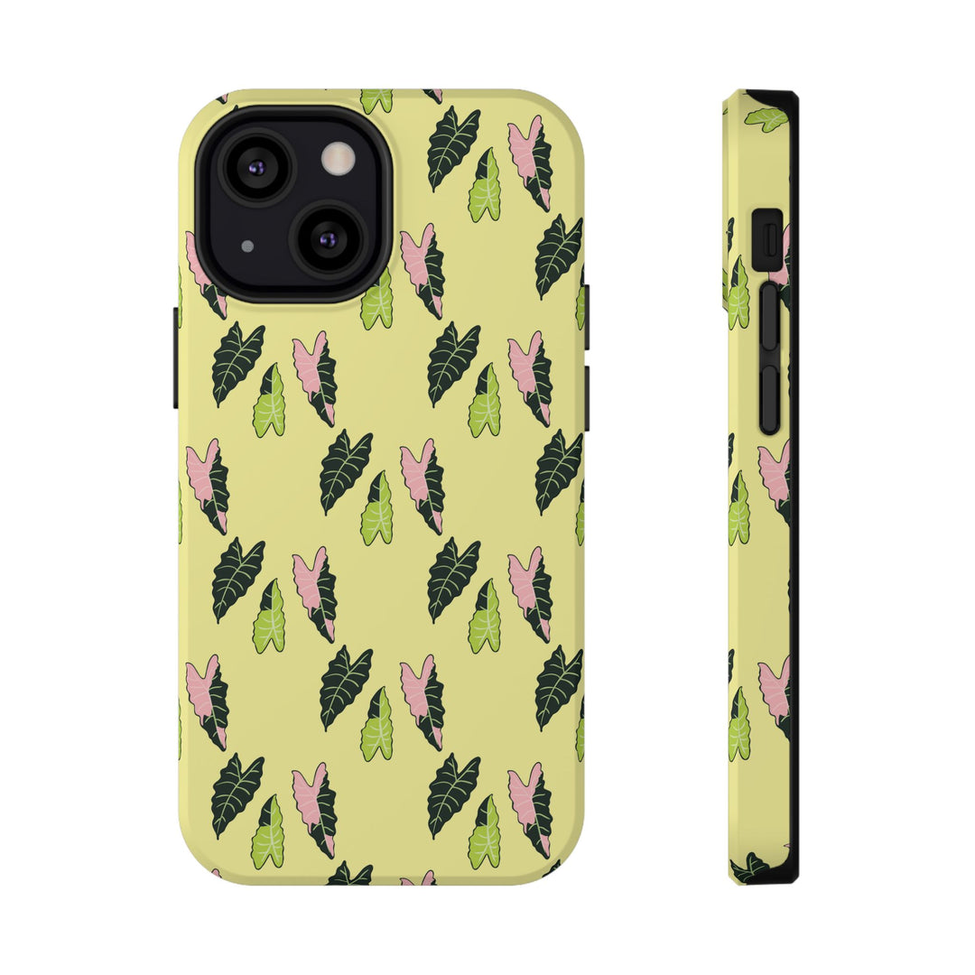 Alocasia Pattern Phone Case – Dual Layer Protective Cover