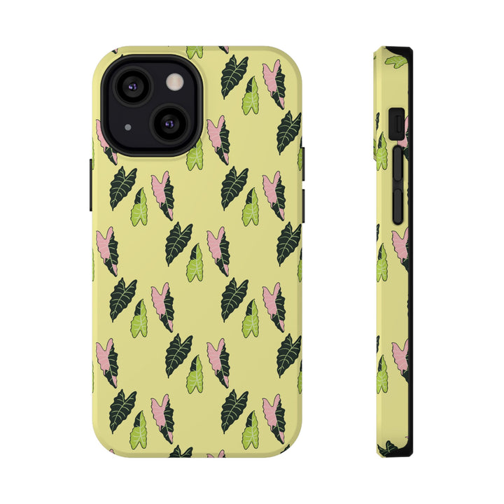 Alocasia Pattern Phone Case – Dual Layer Protective Cover