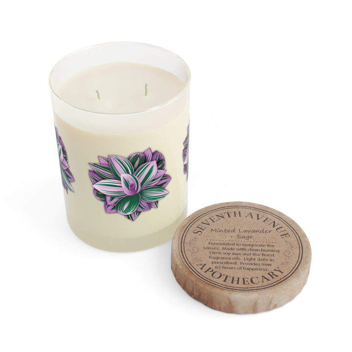 Tradescantia Nanouk 11oz Scented Soy Candle With White Tea Fig, Minted Lavender Sage, Ocean Mist Moss