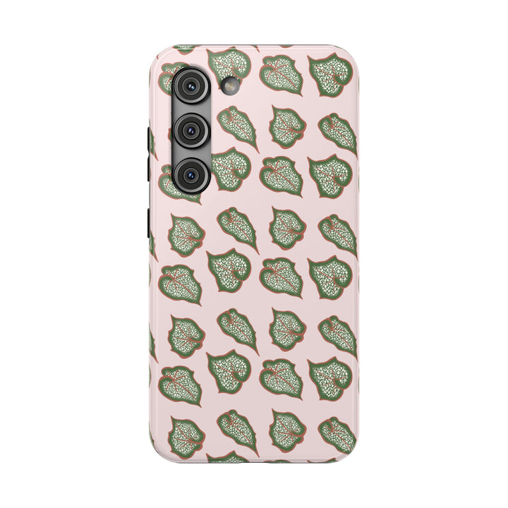 Begonia Pattern Phone Case – Dual Layer Protective Cover