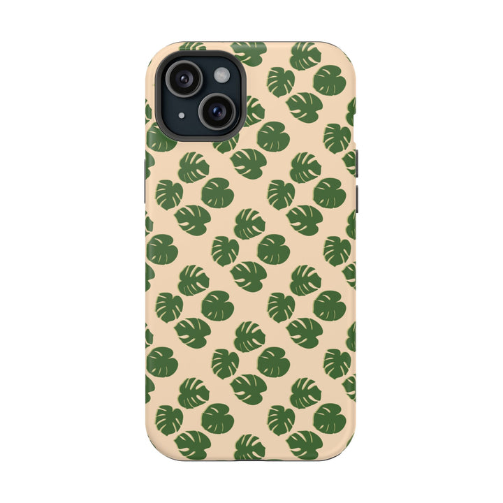 Monstera Pattern Phone Case – Dual Layer Protective Cover