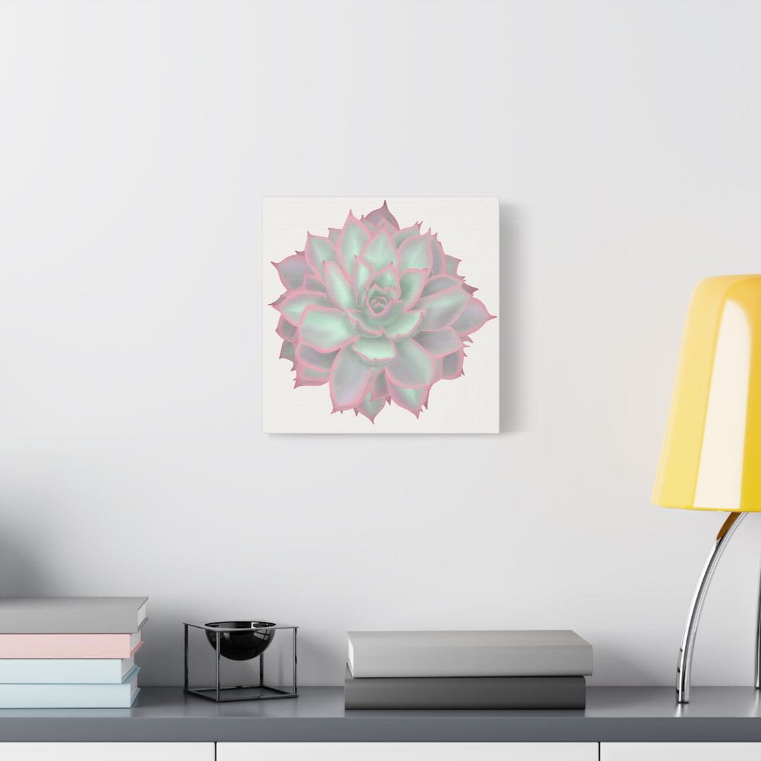 Echeveria Violet Queen Canvas Wall Art Rosette Succulent Print With Matte Finish