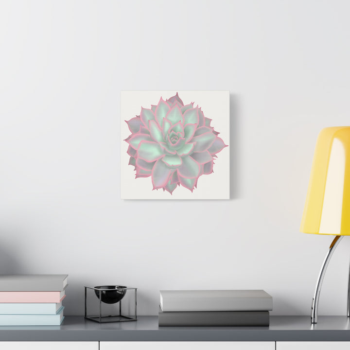 Echeveria Violet Queen Canvas Wall Art Rosette Succulent Print With Matte Finish