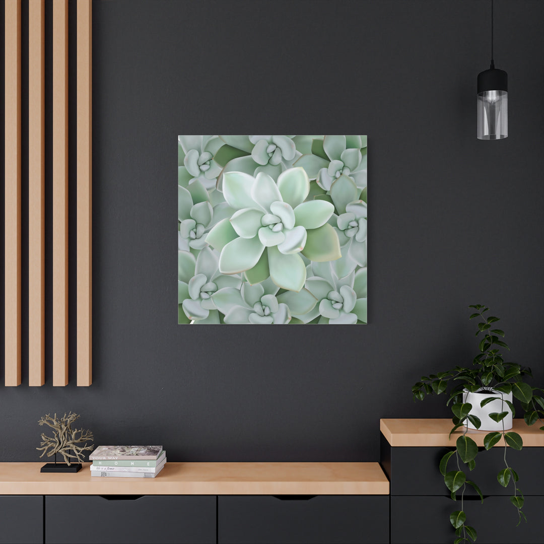Pachyveria Haagei Succulent Pattern Canvas Art for Modern Home Decor 16x20 Matte Print
