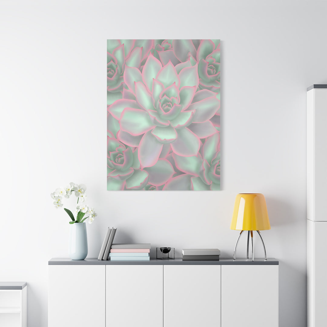 Echeveria Violet Queen Canvas Wall Art Succulent Print Matte Botanical Decor For Indoor Spaces
