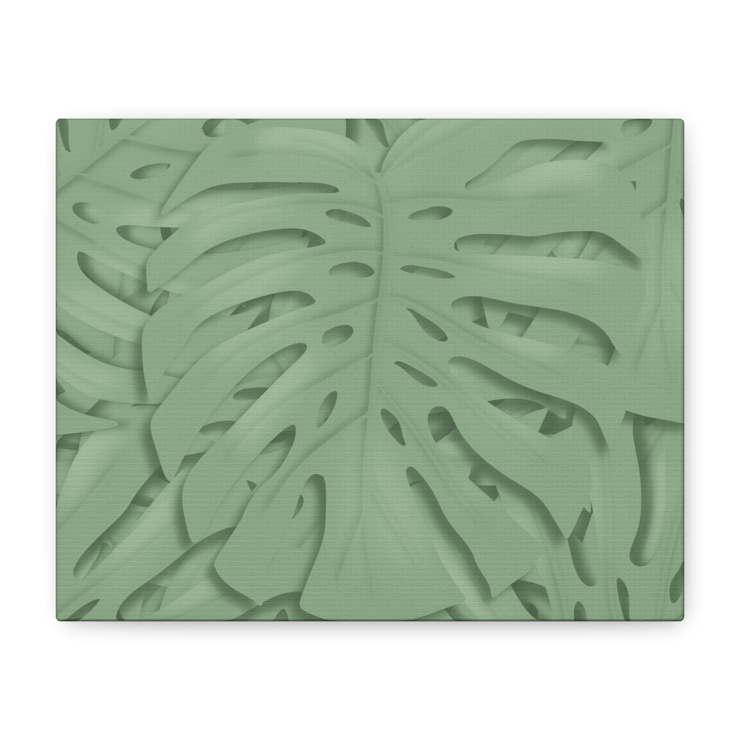 Monstera Canvas Art The Potted Pixel 24x36 Inches Matte Finish Wall Decor Botanical Green Leaf Print