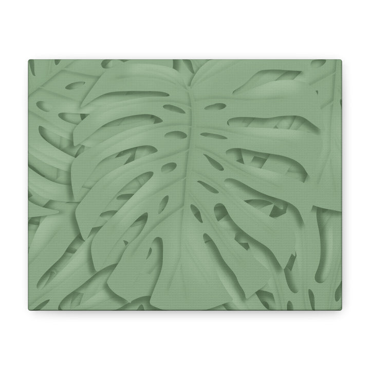 Monstera Canvas Art The Potted Pixel 24x36 Inches Matte Finish Wall Decor Botanical Green Leaf Print
