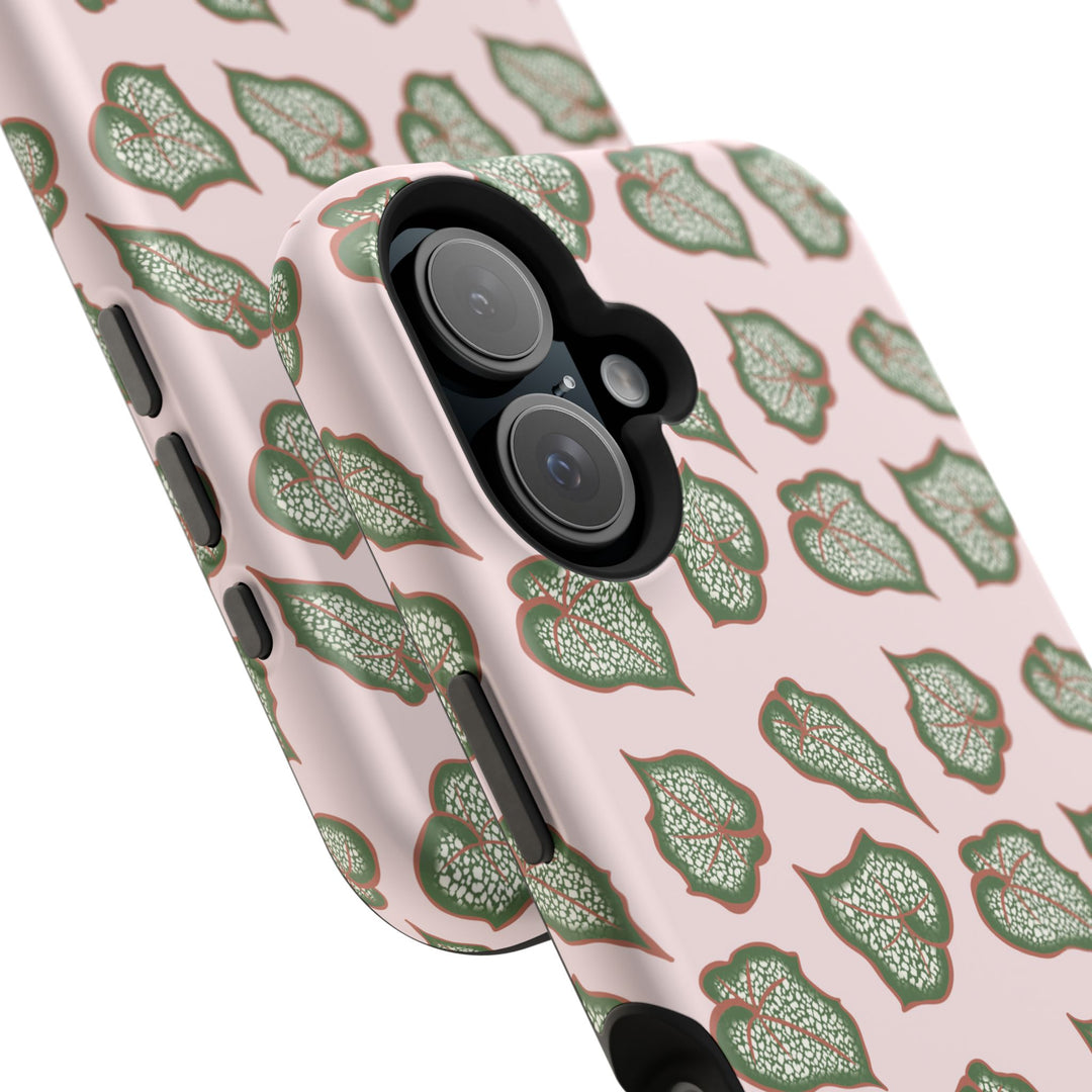 Begonia Pattern Phone Case – Dual Layer Protective Cover