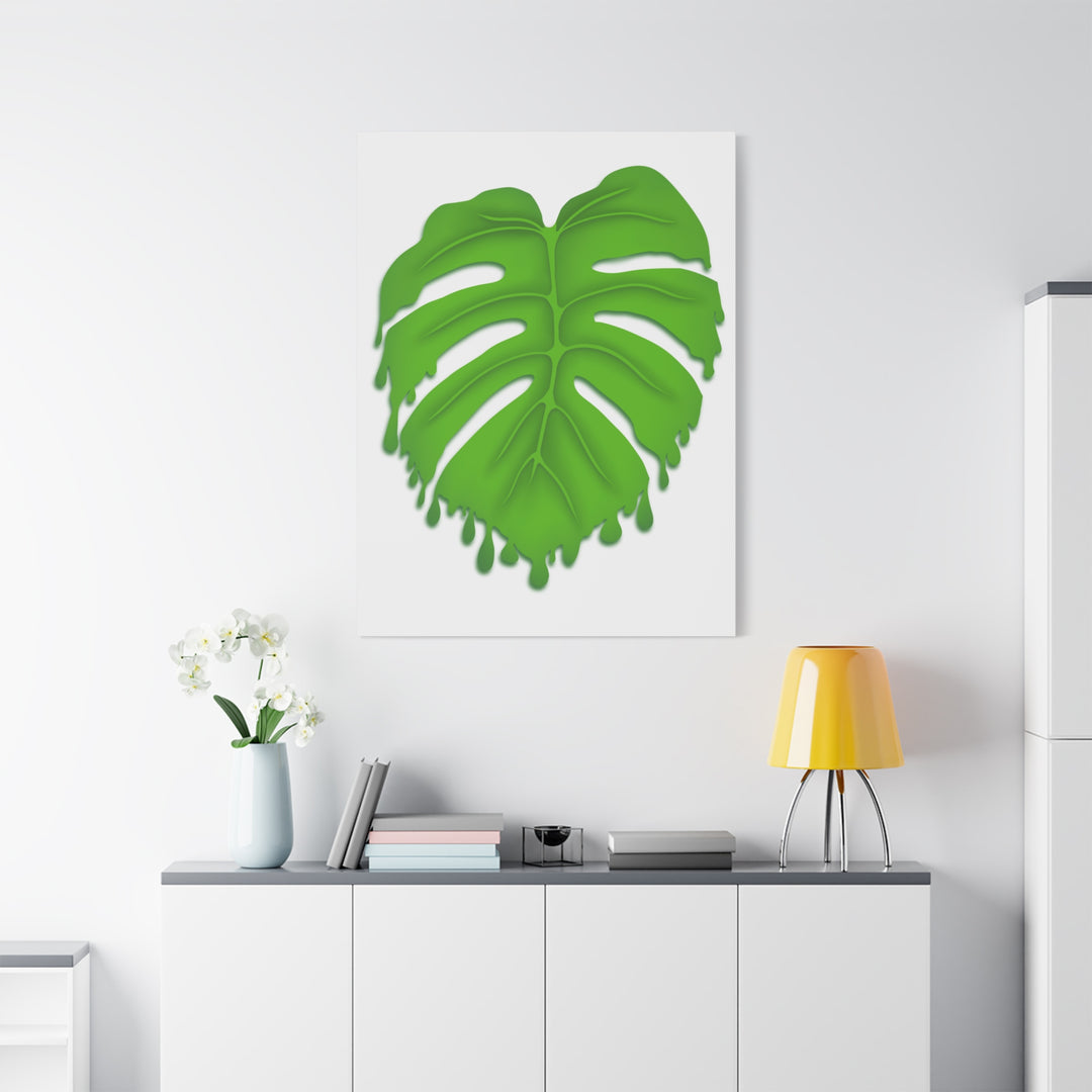 Melting Monstera Canvas Wall Art Large Botanical Print On Premium Cotton With Matte Finish For Indoor Decor