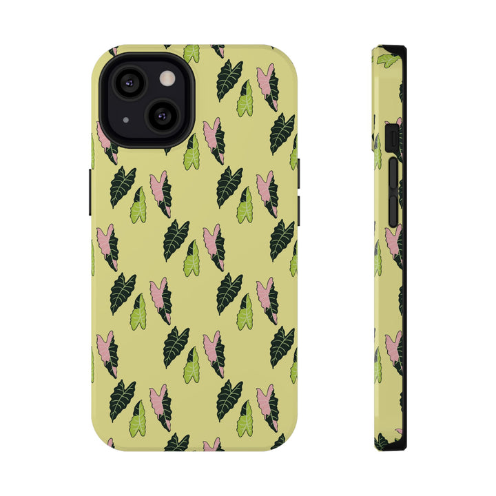 Alocasia Pattern Phone Case – Dual Layer Protective Cover