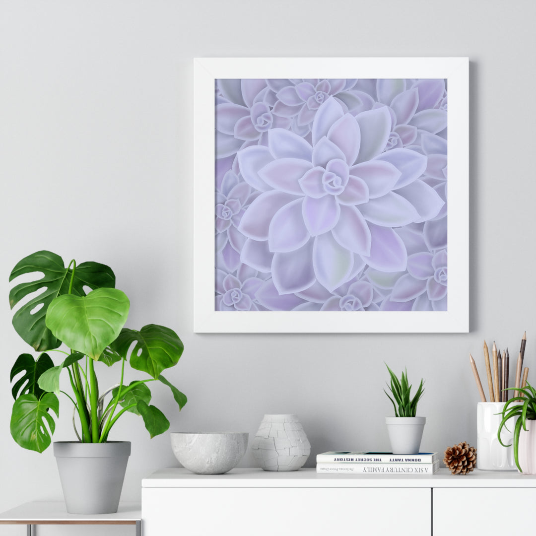 Graptopetalum Murasaki Succulent Framed Print – Botanical Wall Art - The Potted Pixel