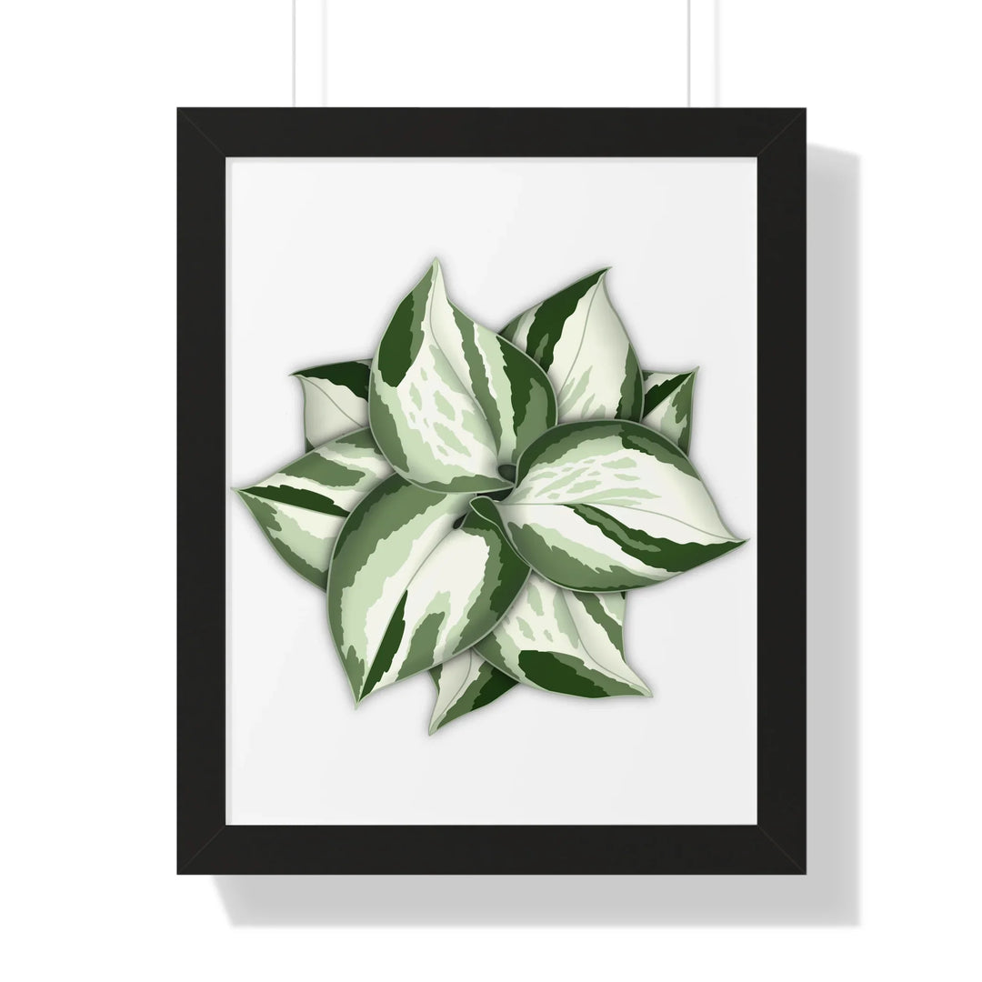 Manjula Pothos Print Framed Wall Art Botanical Poster With Heart Shaped Leaves Indoor Plant Decor