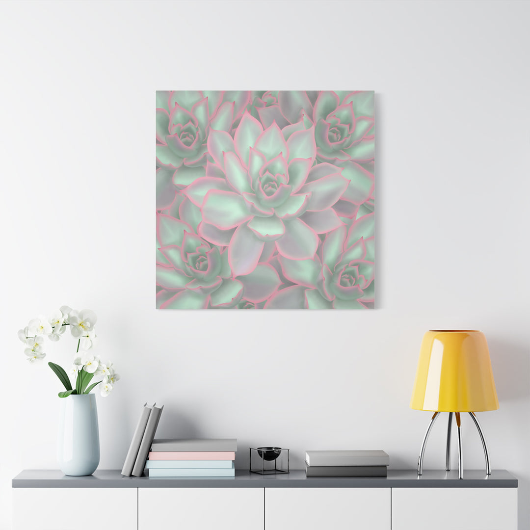 Echeveria Violet Queen Canvas Wall Art Succulent Print Matte Botanical Decor For Indoor Spaces