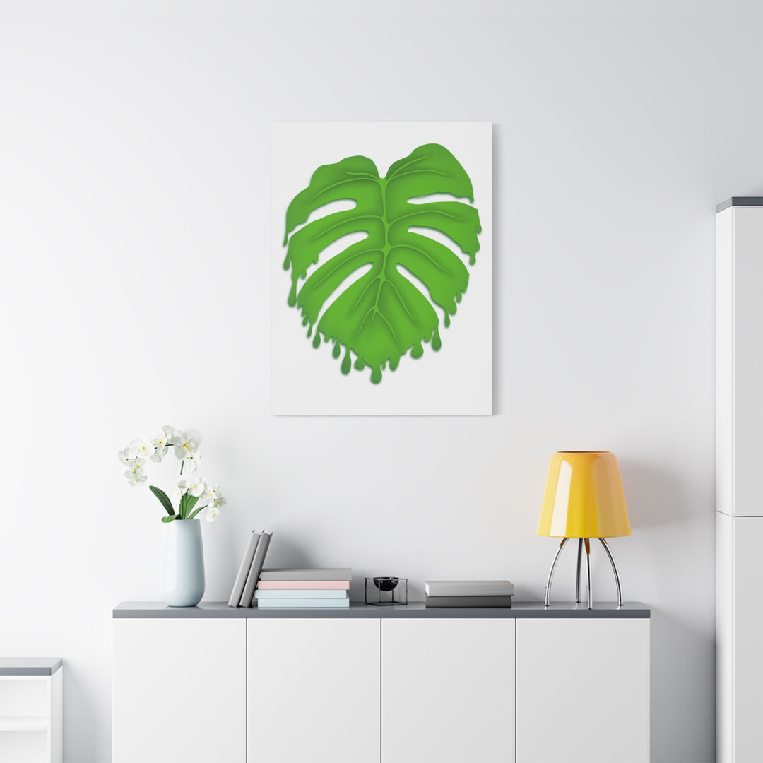 Melting Monstera Canvas Wall Art Large Botanical Print On Premium Cotton With Matte Finish For Indoor Decor