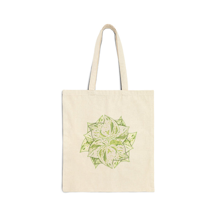 Cotton Tote Bag Snow Queen White Foliage Design Durable Canvas With 20 Inch Handles Ideal Everyday Carry
