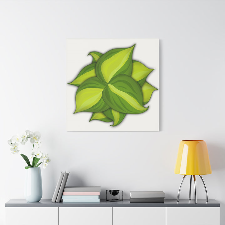 Philodendron Brasil Canvas Print Matte Stretched Canvas Indoor Plant Art For Modern Greenery Decor