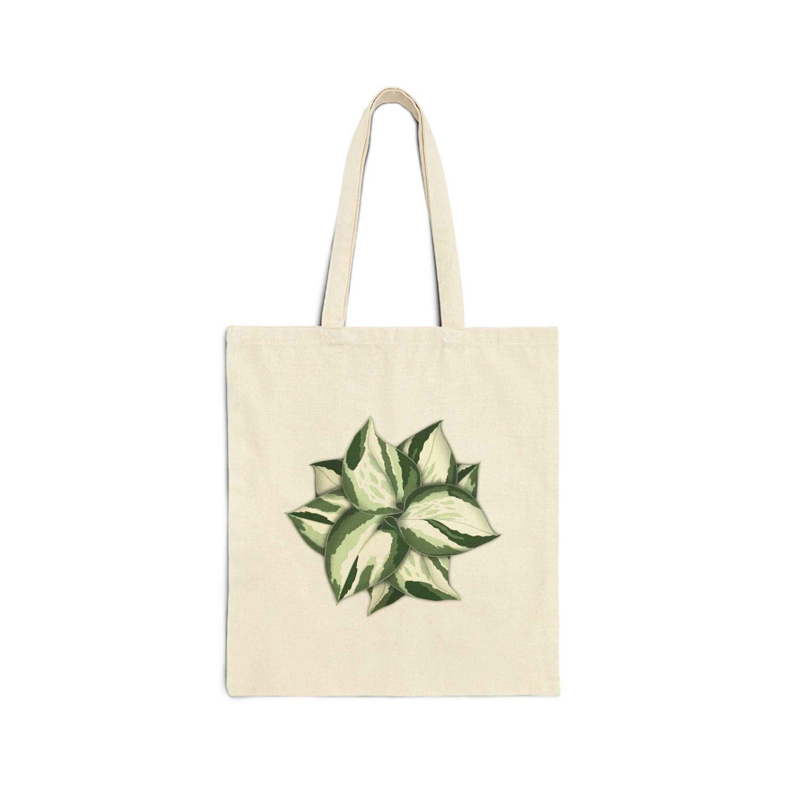 Pothos Tote Bag – Organic Cotton Shopping Tote With Heart Shaped Leaf Design - The Potted Pixel