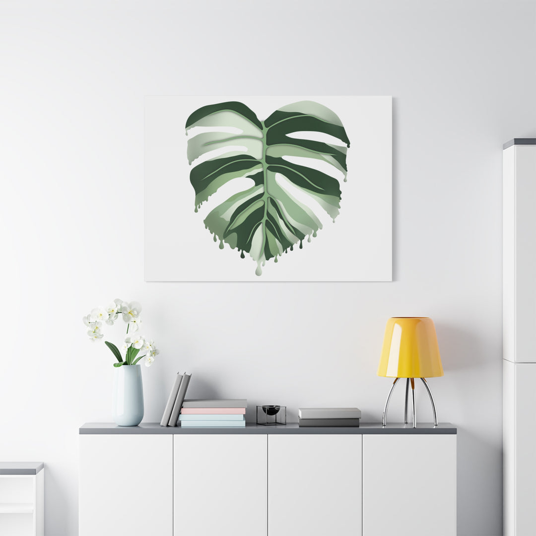 Melting Monstera Albo Canvas Large Indoor Wall Art Print Matte Finish Tropical Home Decor