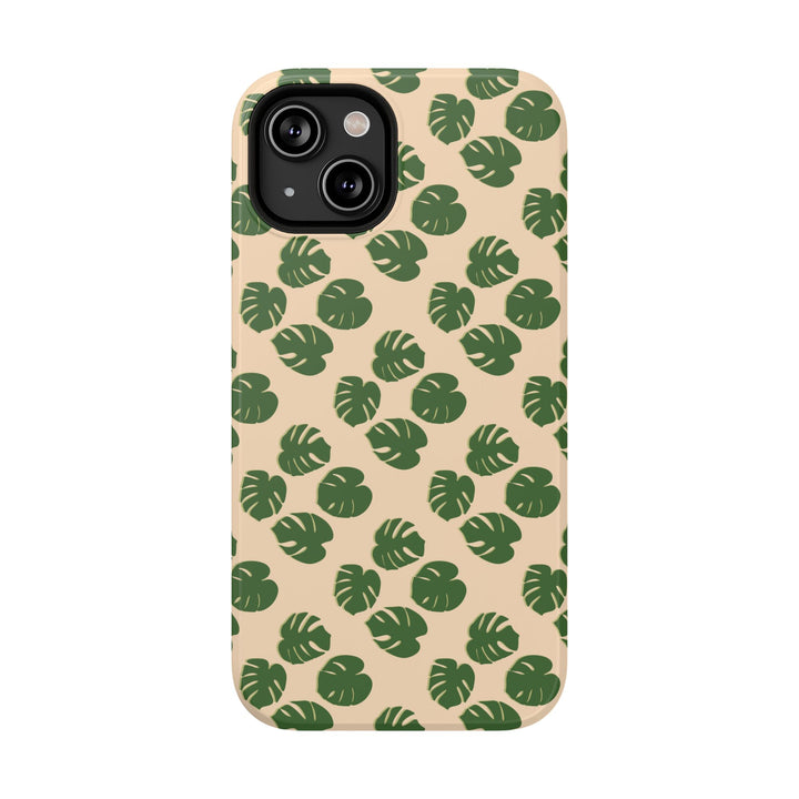 Monstera Pattern Phone Case – Dual Layer Protective Cover
