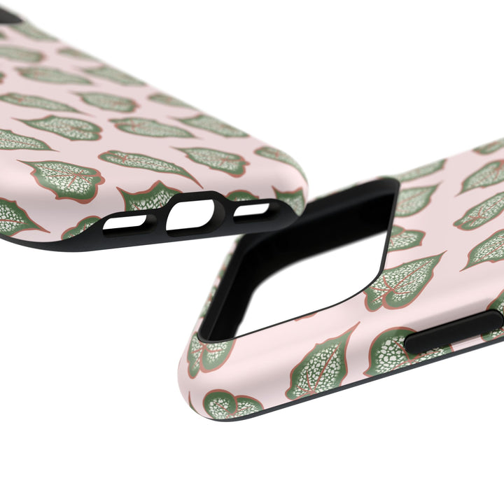 Begonia Pattern Phone Case – Dual Layer Protective Cover