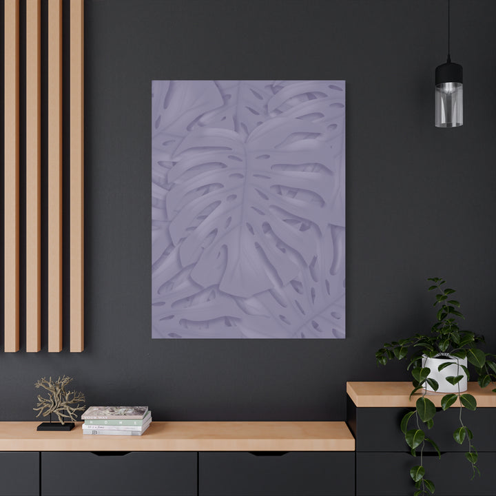 Violet Monstera Canvas Print Stretched Matte Wall Art for Bedroom and Living Room Decor
