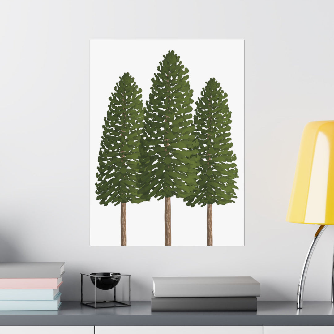 Ponderosa Pine Botanical Print – Unframed Wall Art by Printify