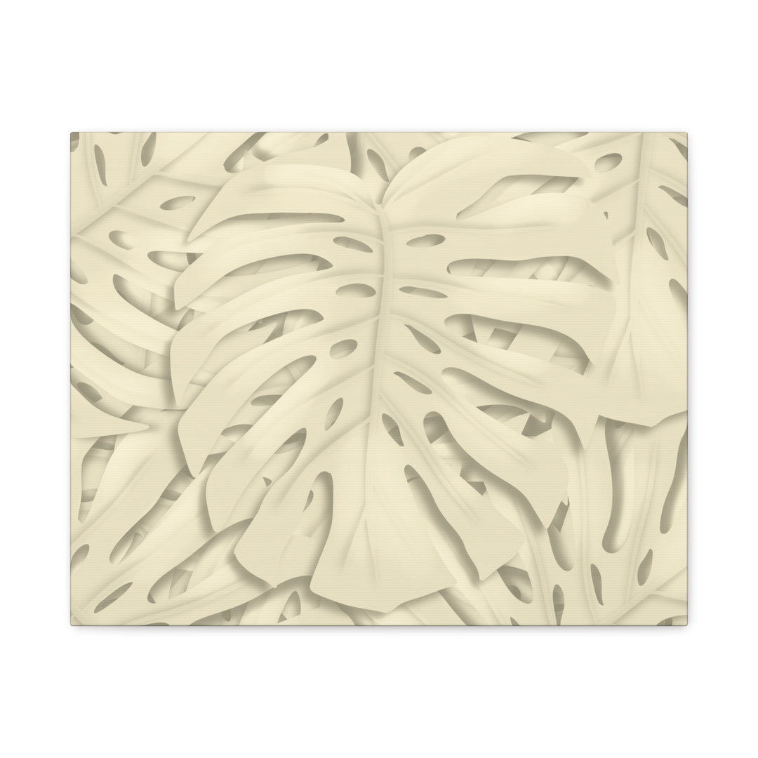 Monstera Canvas Print Durable Cotton Stretched Canvas With Beige Botanical Artwork For Modern Home Decor
