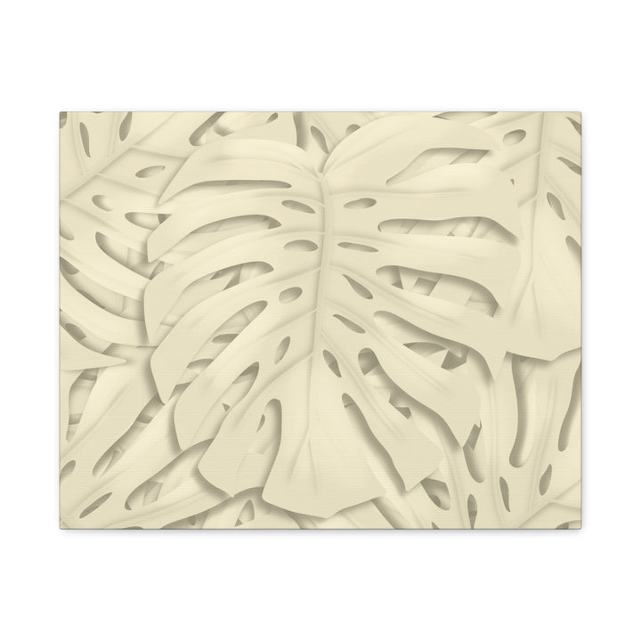 Monstera Canvas Print Durable Cotton Stretched Canvas With Beige Botanical Artwork For Modern Home Decor