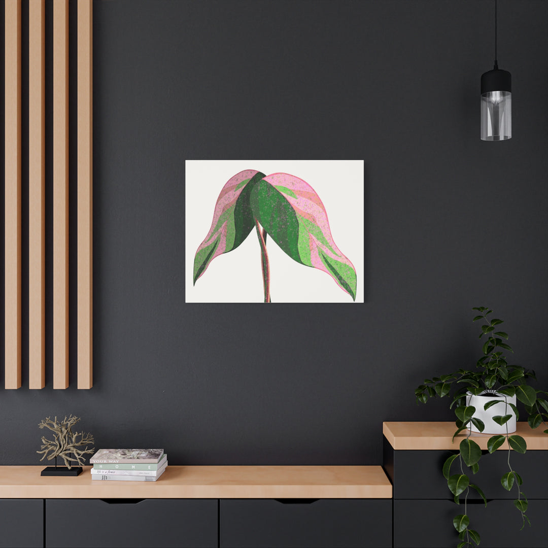 Pink Princess Philodendron Canvas Print Botanical Wall Art For Indoor Decor Modern Living Room Poster