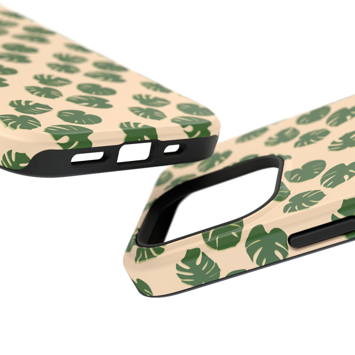 Monstera Pattern Phone Case – Dual Layer Protective Cover